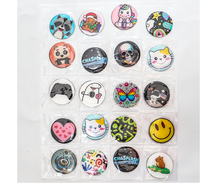 Colección de 20 stickers intercambiables para chasplash, anti rayaduras, variados diseños y colores